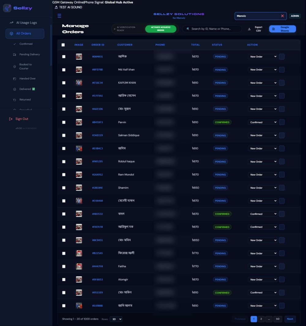 1,000 orders, one dashboard